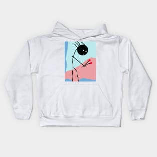 Kid Holds Flowers Stick Figure Kids Hoodie